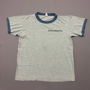 Vintage 50s 60s Dartmouth College Ringer T Shirt Princeton Sportswear Green S/M